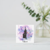 *~* VIRGO Zodiac Astrology Readted Pink Blue Vierkante Visitekaartje (Staand voorkant)