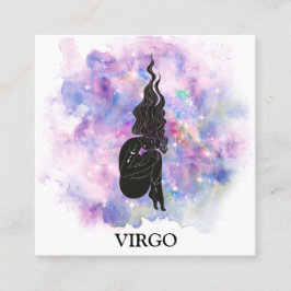 *~* VIRGO Zodiac Astrology Readted Pink Blue Vierkante Visitekaartje