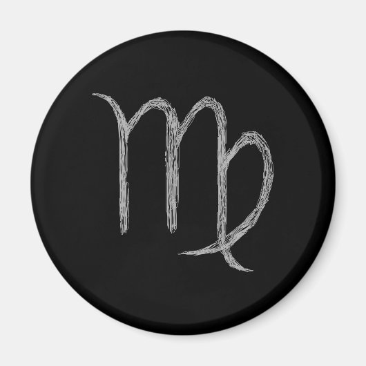 Virgo. Zodiac Astrology Sign. Black. Magneet (Voorkant)