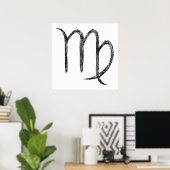 Virgo. Zodiac Astrology Sign. Black. Poster (Thuiskantoor)