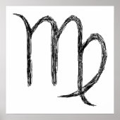 Virgo. Zodiac Astrology Sign. Black. Poster (Voorkant)