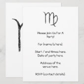 Virgo. Zodiac Astrology Sign. Zwart. Kaart (Voorkant / Achterkant)