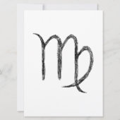 Virgo. Zodiac Astrology Sign. Zwart. Kaart (Achterkant)