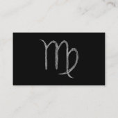 Virgo. Zodiac Astrology Sign. Zwart. Visitekaartje (Achterkant)