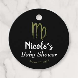 VIRGO Zodiac August Baby shower Bedankjes Labels