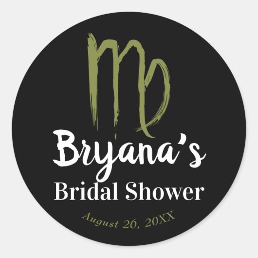 VIRGO Zodiac August Vrijgezellenfeest Ronde Sticker (Voorkant)