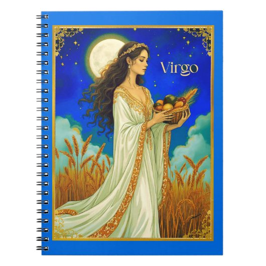 Virgo Zodiac Beauty Under a Night Sky Notitieboek (Voorkant)