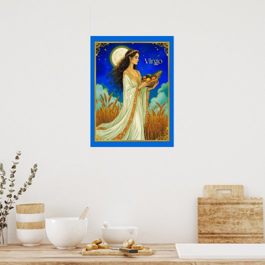 Virgo Zodiac Beauty Under a Night Sky Poster (Keuken)
