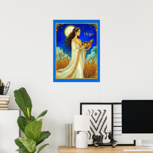 Virgo Zodiac Beauty Under a Night Sky Poster (Thuiskantoor)