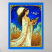 Virgo Zodiac Beauty Under a Night Sky Poster (Voorkant)