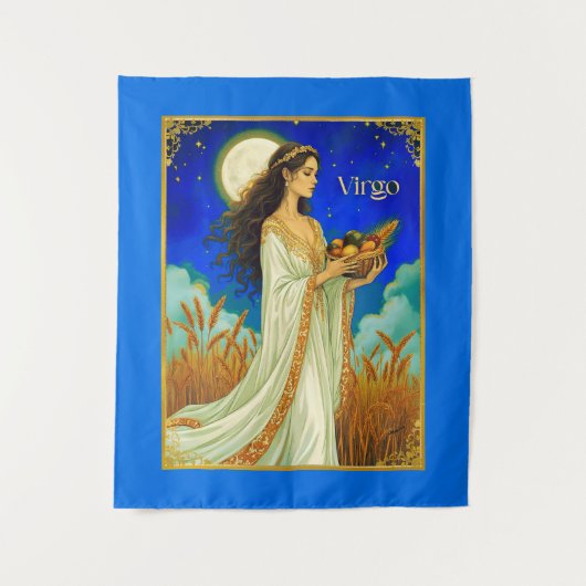 Virgo Zodiac Beauty Under a Night Sky Wandkleed (Voorkant)