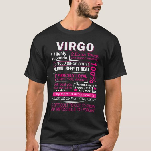 Virgo Zodiac Birthday Girls Man Gezegde Virgo Sign T-shirt (Voorkant)