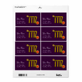 VIRGO ZODIAC BIRTHDAY JEWEL GRAY AGATE Gold Etiket (Full Sheet)