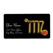 VIRGO ZODIAC BIRTHDAY JEWEL GRAY AGATE Gold Etiket (Voorkant)