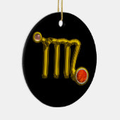 VIRGO ZODIAC BIRTHDAY JEWEL GRAY AGATE Gold White Keramisch Ornament (Rechts)