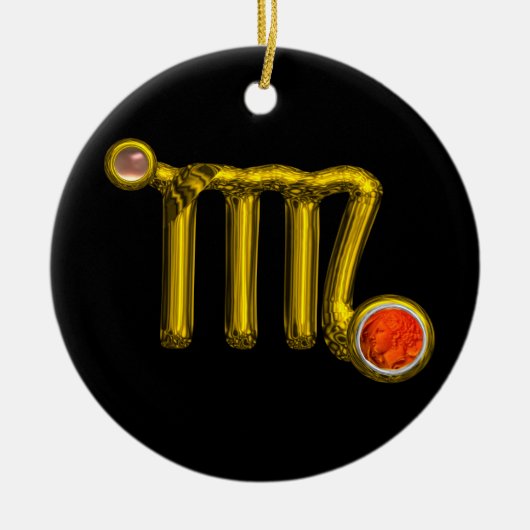 VIRGO ZODIAC BIRTHDAY JEWEL GRAY AGATE Gold White Keramisch Ornament (Voorkant)