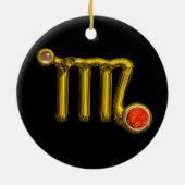 VIRGO ZODIAC BIRTHDAY JEWEL GRAY AGATE Gold White Keramisch Ornament (Achterkant)