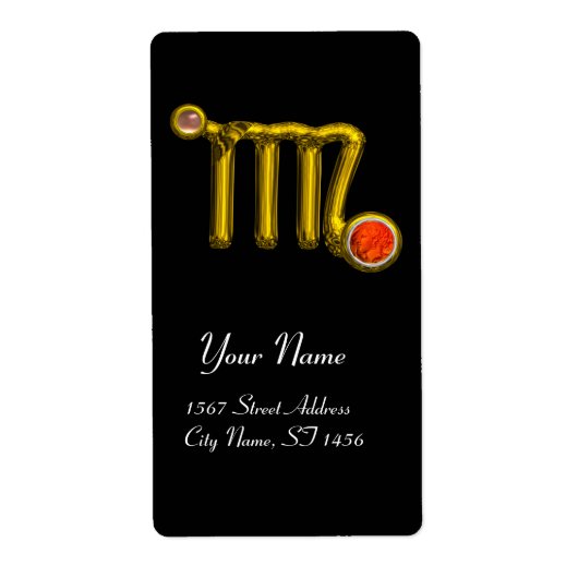 VIRGO ZODIAC BIRTHDAY Oranje grijs Agate Etiket (Voorkant)