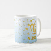 Virgo Zodiac Blauw en Goud Astrologie Mok (Voorkant rechts)