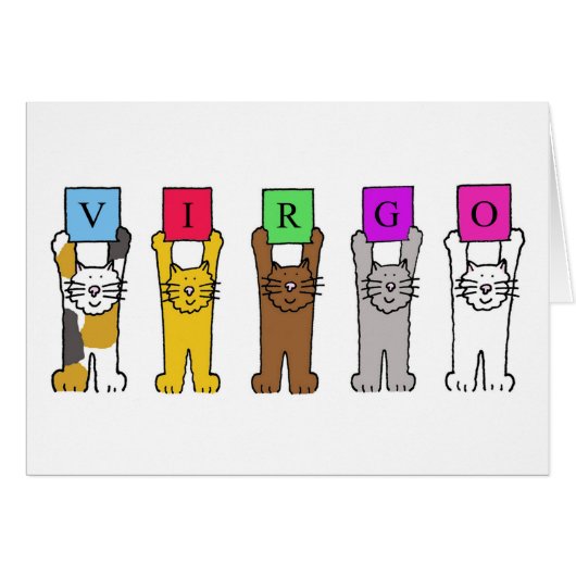 Virgo Zodiac Cartoon Cats (Voorkant Horizontaal)