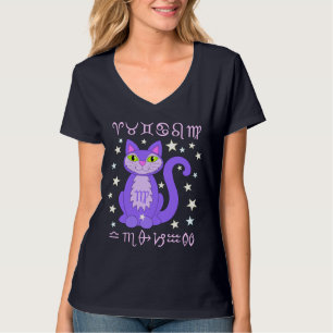 Virgo Zodiac Cat Kat Stars Astrology Shirt