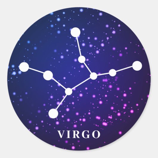 Virgo Zodiac Constellation Design Ronde Sticker (Voorkant)