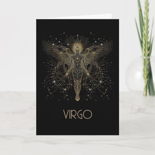 Virgo Zodiac Constellation Gevouwen Kaart (Voorkant)