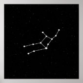 Virgo Zodiac Constellation Modern Black & White Poster (Voorkant)