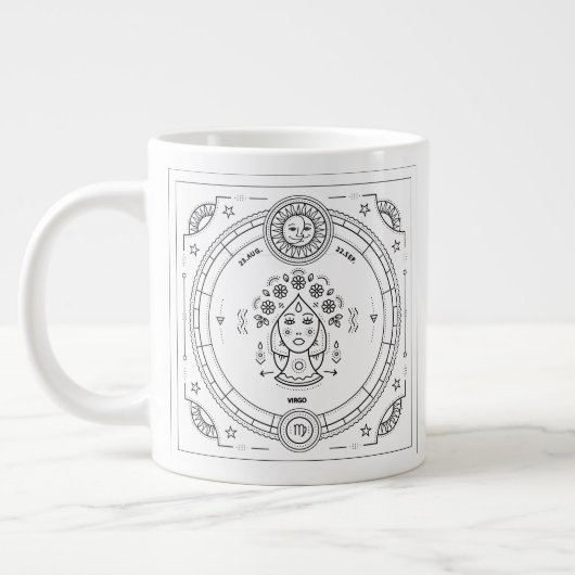 Virgo Zodiac Custom Birthday Grote Koffiekop (Links)