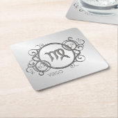 Virgo Zodiac Design Silver Kartonnen Onderzetters (Schuin)