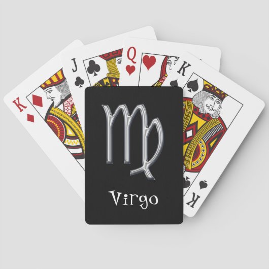 Virgo Zodiac-faux metal Pokerkaarten (Achterkant)