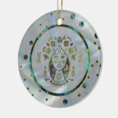 Virgo Zodiac Gold Abalone op constellatie Keramisch Ornament (Links)