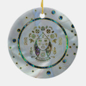 Virgo Zodiac Gold Abalone op constellatie Keramisch Ornament (Achterkant)