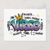 Virgo zodiac graffiti briefkaart (Voorkant)
