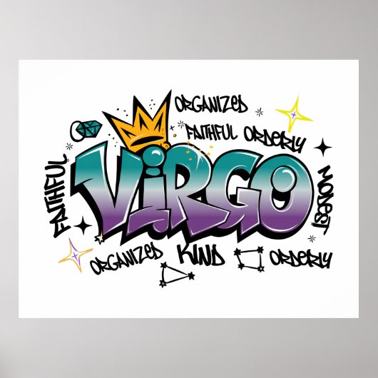 Virgo zodiac graffiti poster (Voorkant)