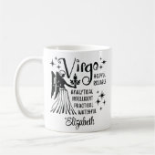 Virgo Zodiac Horoscoop Aangepaste naam Koffiemok (Links)