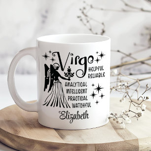 Virgo Zodiac Horoscoop Aangepaste naam Koffiemok