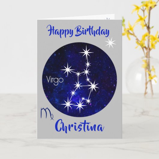 Virgo Zodiac Horoscope Kaart (Gele Bloem)