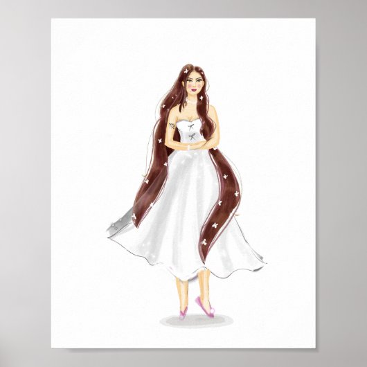 Virgo Zodiac Illustration – Hand Drawn Poster (Voorkant)