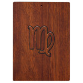 Virgo Zodiac in Mahogany-houtstijl Klembord (Achterkant)