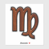 Virgo Zodiac in Mahogany-houtstijl Sticker (Vel)