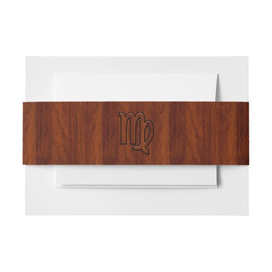 Virgo Zodiac in Mahogany-houtstijl Uitnodigingen Wikkel (Voorkant Voorbeeld)