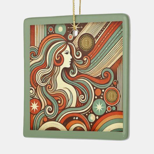 Virgo Zodiac Kerstversiering Keramisch Ornament (Links)