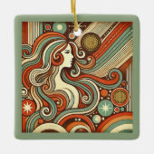 Virgo Zodiac Kerstversiering Keramisch Ornament (Voorkant)