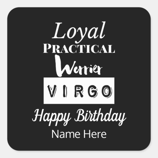 Virgo Zodiac Leuke Kenmerken Verjaardag Vierkante Sticker (Voorkant)