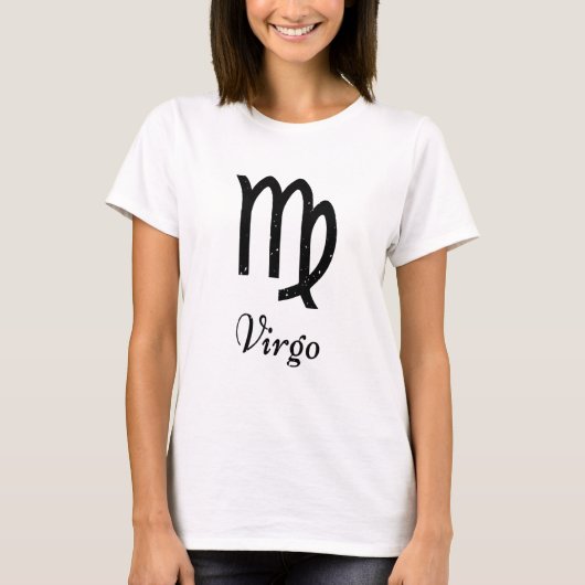 Virgo Zodiac Logo Black T-shirt (Voorkant)