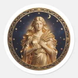 Virgo Zodiac Maiden Ronde Sticker