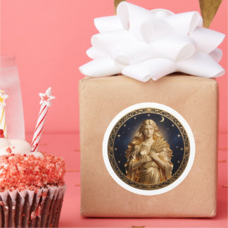 Virgo Zodiac Maiden Ronde Sticker