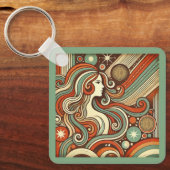 Virgo Zodiac Metal Sleutelhanger Retro Design (Voorkant)