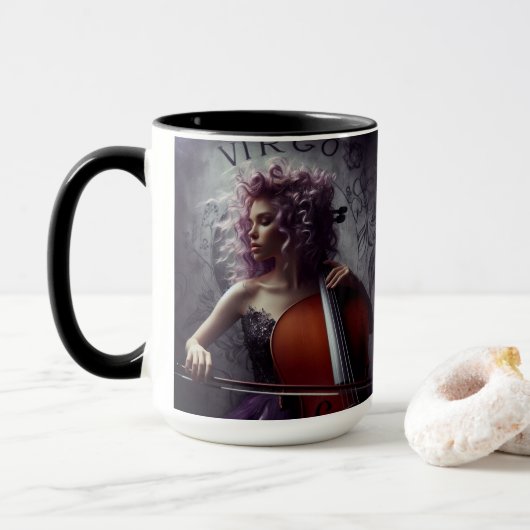 Virgo Zodiac Musician Cello Mok (Met donut)